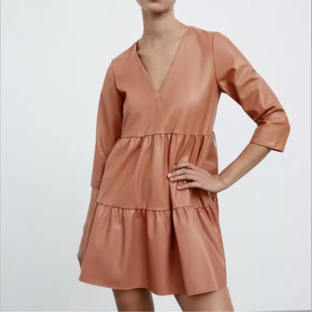 New with tags Zara faux leather dress Size Medium